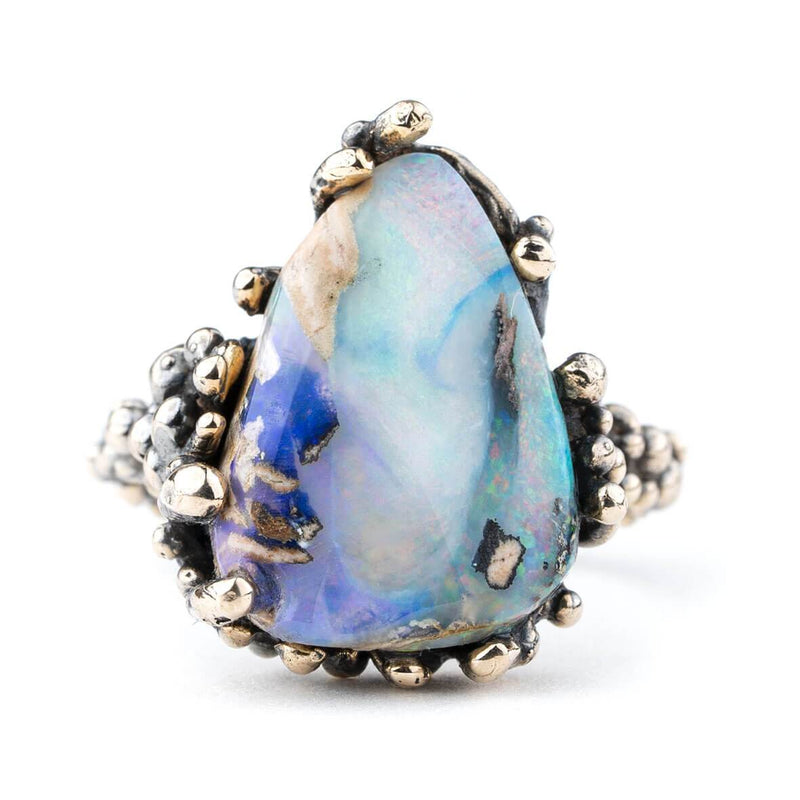 Nobile Opal (from Australia) Band Ring - Unique Piece