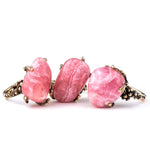 Rhodochrosite Ring - One Of a Kind - Giardinoblu crystal healing jewelry