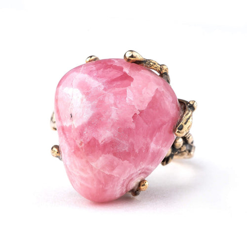 Rhodochrosite Ring - Giardinoblu crystal healing jewelry