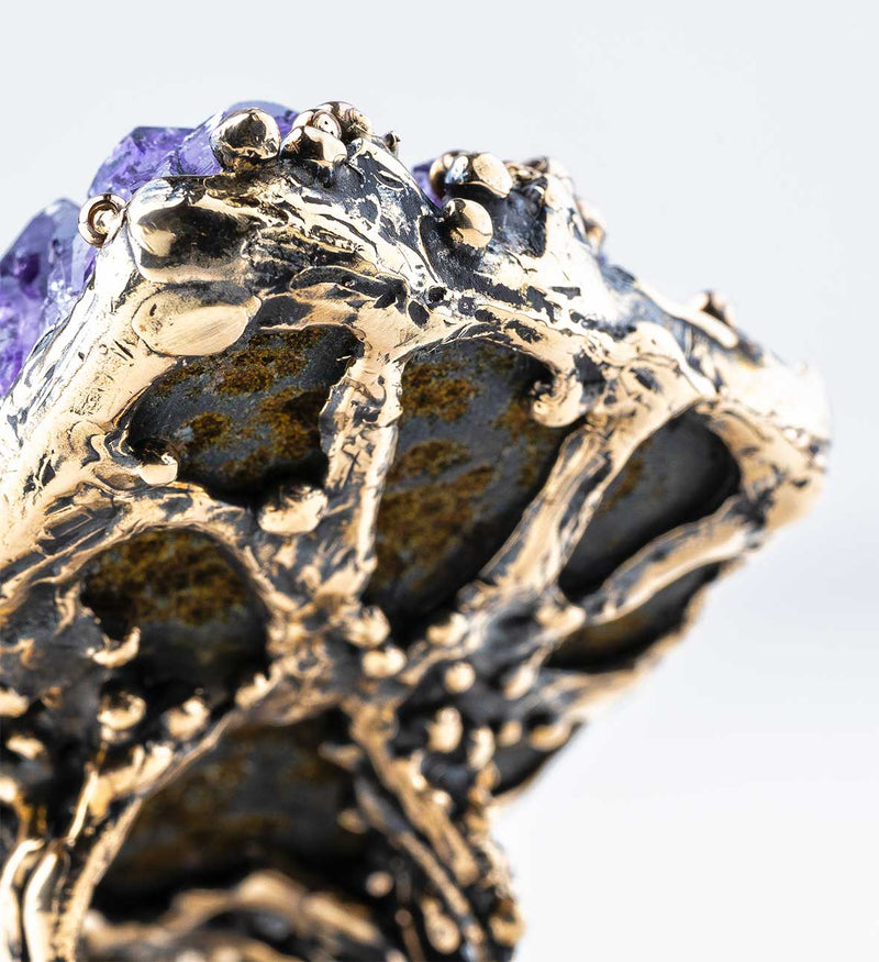 Amethyst Big Druzy Ring - Unique Piece -