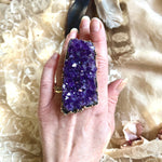 Amethyst Big Druzy Ring - Unique Piece -