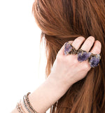 Raw Tip Amethyst Ring - One of a Kind Statement - Giardinoblu Jewellery Milan