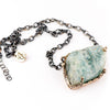 Raw Aquamarine Statement Necklace - one of a kind for man and women - Giardinoblu Jewellery Milan