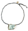 Raw Aquamarine Statement Necklace - one of a kind for man and women - Giardinoblu Jewellery Milan
