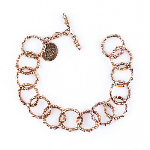 Nickel Free Bronze Handcrafted Chain Bracelet - Fully Adjustable - Giardinoblu Jewellery Milan