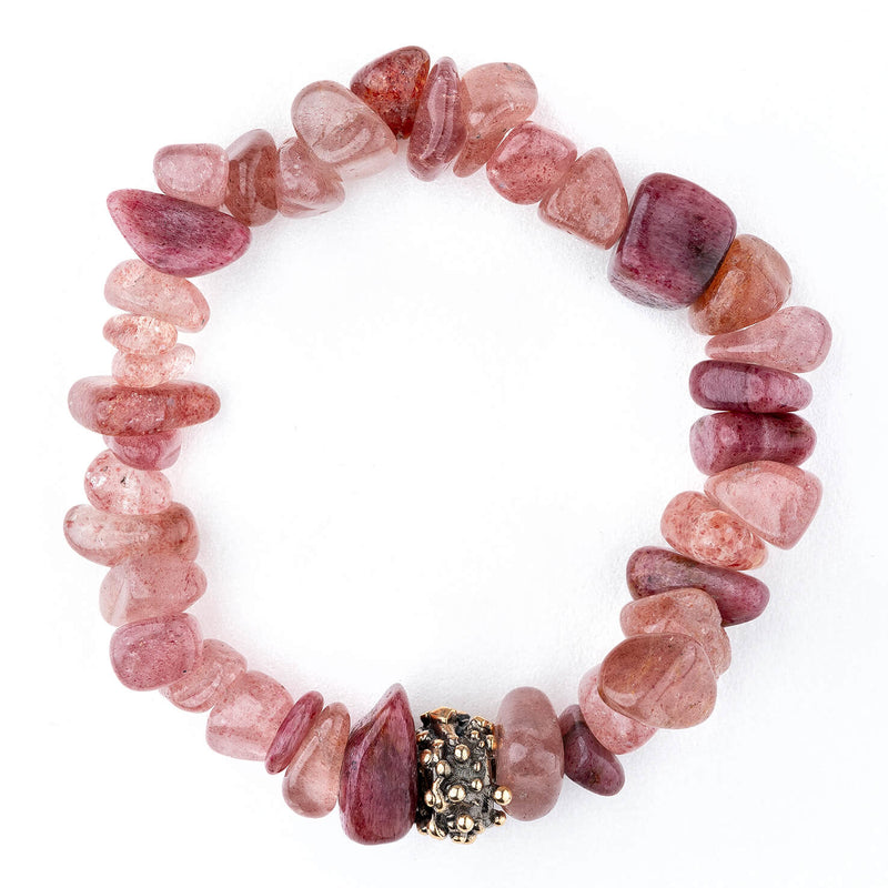 Raspberry Quartz Elastic Bracelet