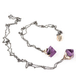 Purple Fluorite Crystal Necklace - One of a Kind - Giardinoblu Jewellery Milan