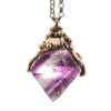 Purple Fluorite Crystal Necklace - healing jewelry - Giardinoblu Jewellery Milan