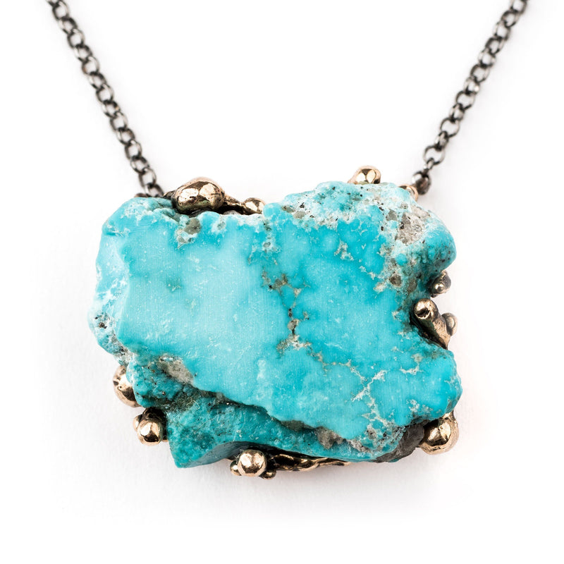 Natural Turquoise Necklace - Unique Piece - Giardinoblu Jewellery Milan