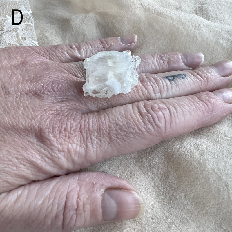 Apophyllite Quartz Ring - One of a kind Statement