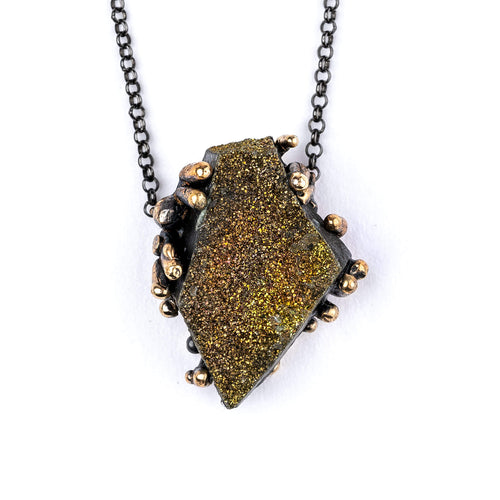 Rainbow Pyrite Necklace - Gemstone jewelry fro healing