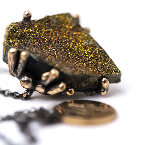 Rainbow Pyrite Necklace - Gemstone healing jewelry