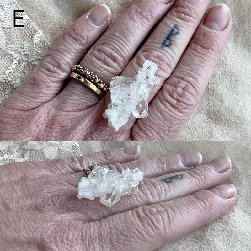 Apophyllite Quartz Ring - One of a kind Statement