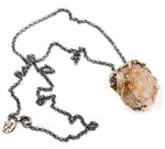 Elestial Quartz Pendant with Chain - One of a kind for men and women - Giardinoblu Jewellery Milan