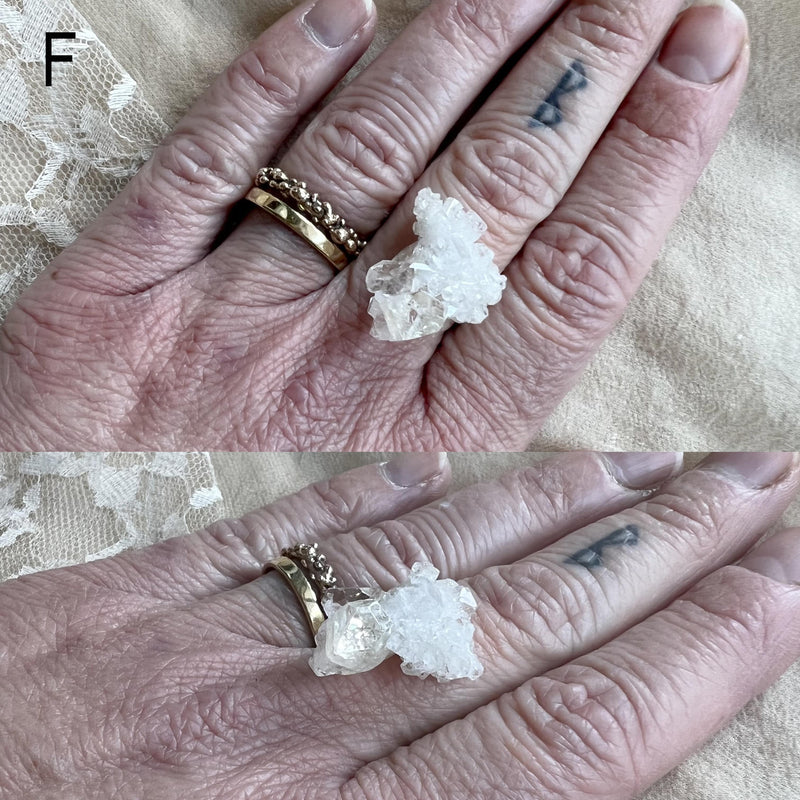 Apophyllite Quartz Ring - One of a kind Statement