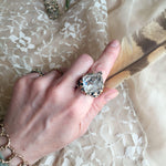 Herkimer Diamond Statement Ring - Unique Piece - Giardinoblu Jewellery Milan