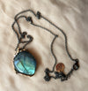 Labradorite Necklace - One of a Kind Pendant - Giardinoblu Jewellery Milan