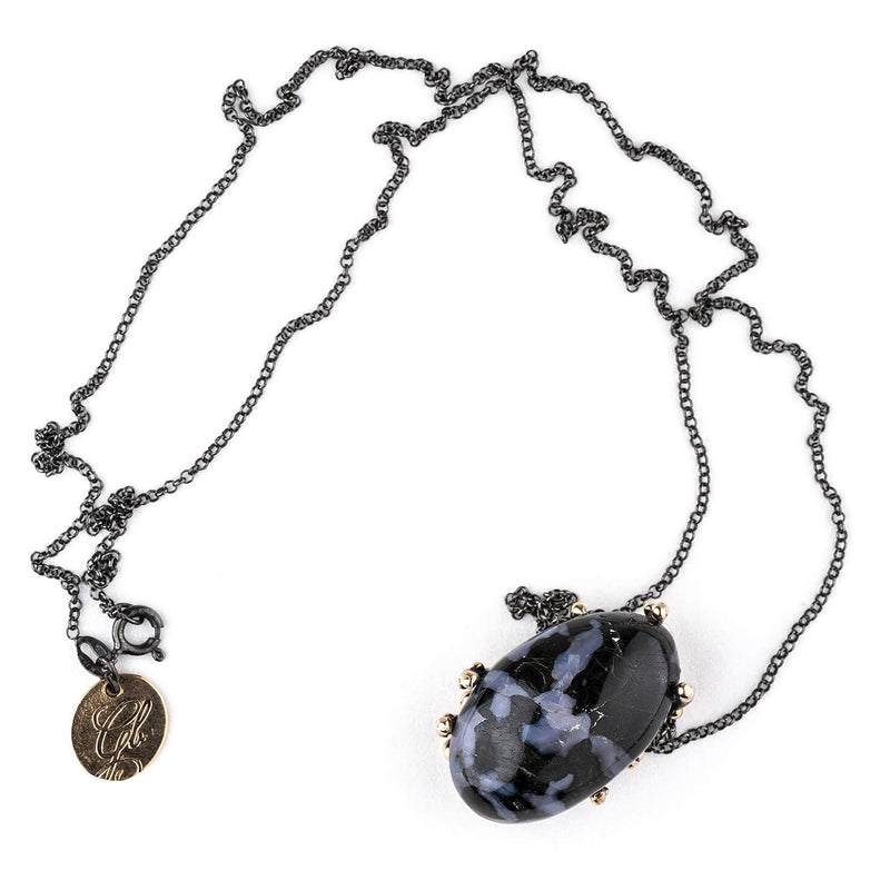 Mystic Merlinite (Indigo Gabbro) Necklace - Giardinoblu healing Jewelry