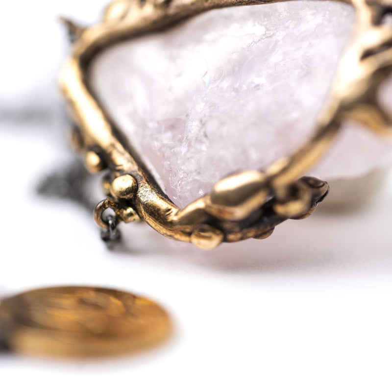 Morganite Necklace - healing jewelry by Giardinoblu