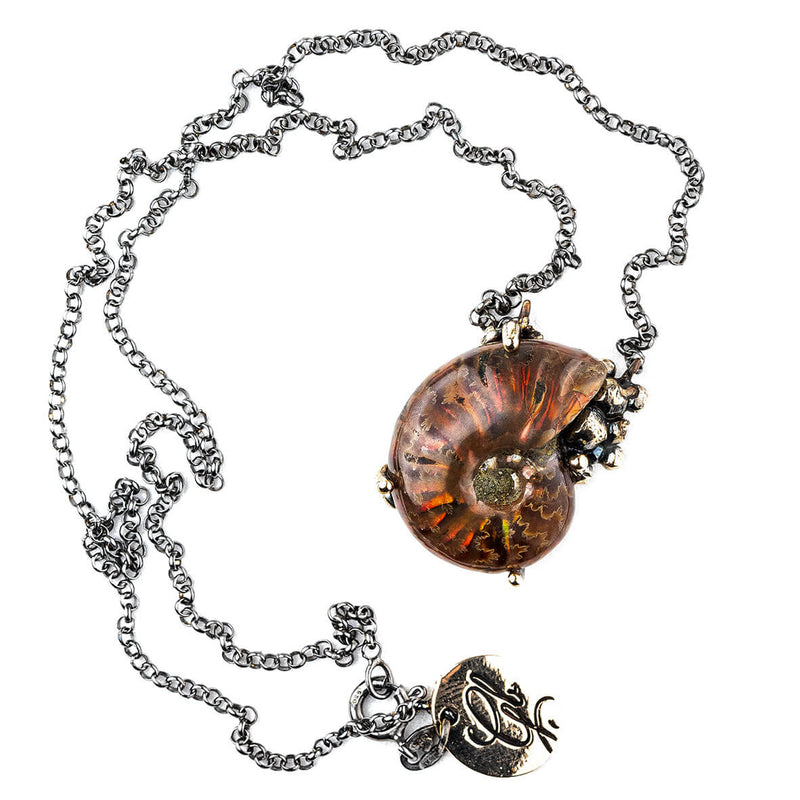 Opalized Ammonite Necklace - One of a Kind
