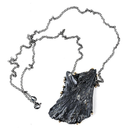 Black Kyanite Necklace - One of a Kind