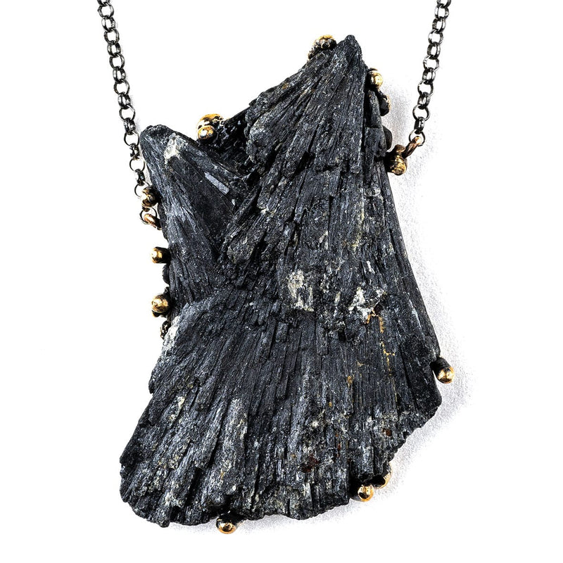 Black Kyanite Necklace - One of a Kind | Giardinoblu Healing Jewelry