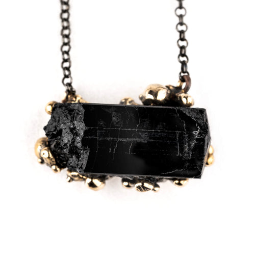 Black Tourmaline Necklace - Unique Piece