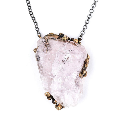 Morganite Necklace - Crystal healing jewelry by giardinoblu