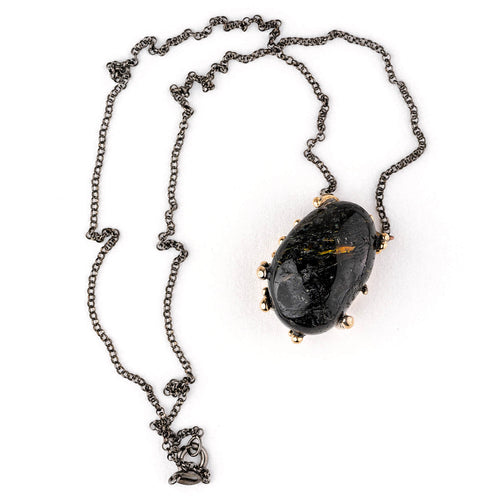 Nuummite (from Greenland) Necklace - Unique Piece