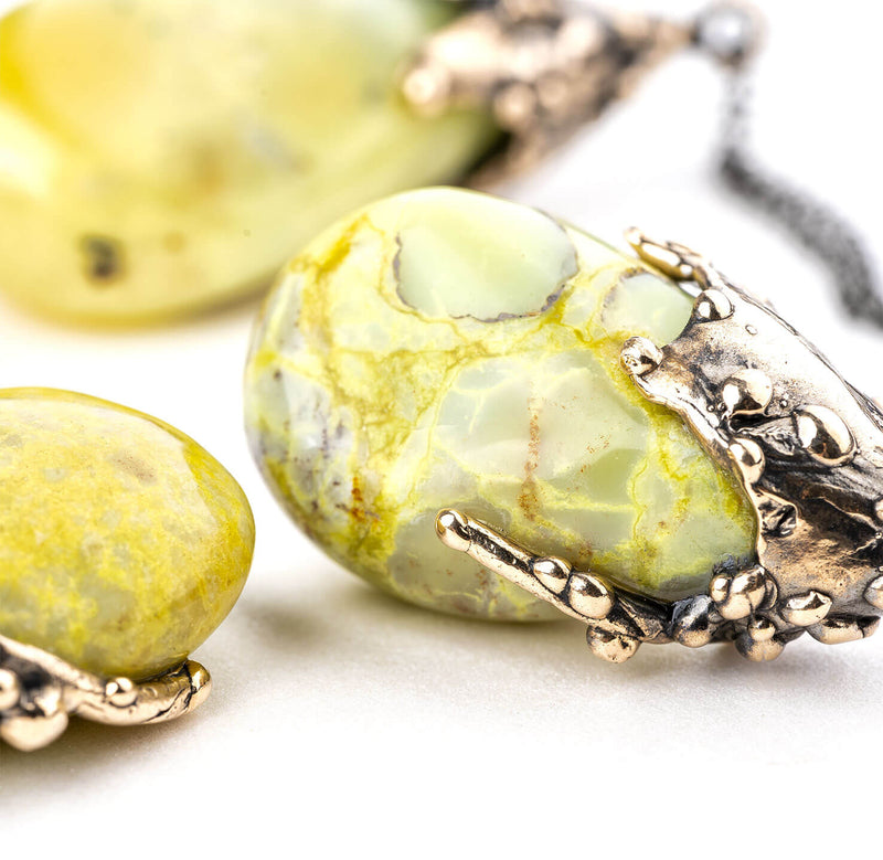 Green Opal (Pistachio) Necklace - Healing Jewelry by Giardinoblu