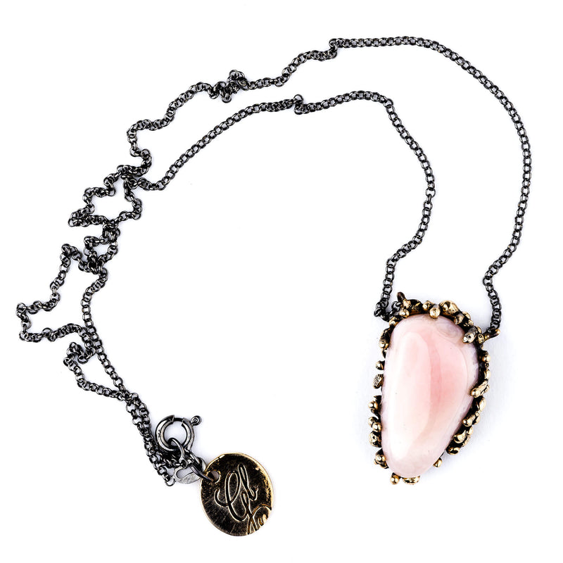 Pink Opal necklace - One of a Kind