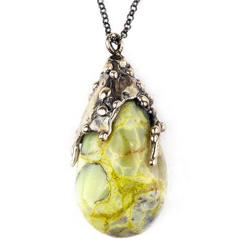 Green Opal (Pistachio) Necklace - Healing Jewelry by Giardinoblu