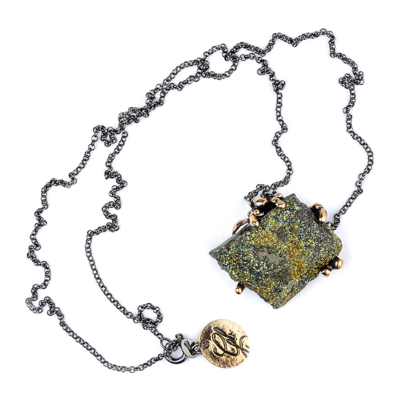 Rainbow Pyrite Necklace - Unique Piece