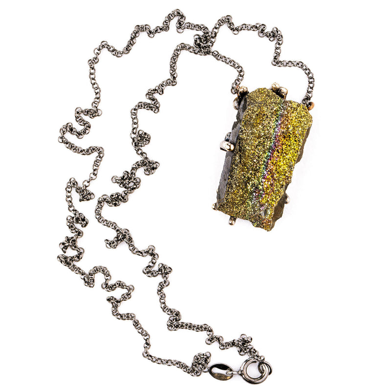 Rainbow Pyrite Necklace - Unique Piece