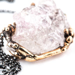 Elestial Rose Quartz Crystal Necklace - One of a Kind - Giardinoblu Jewellery Milan