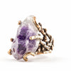 Raw Tip Amethyst Ring - One of a Kind Statement - Giardinoblu Jewellery Milan