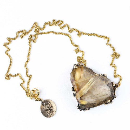 Rutilated Quartz Necklace - Unique Piece -