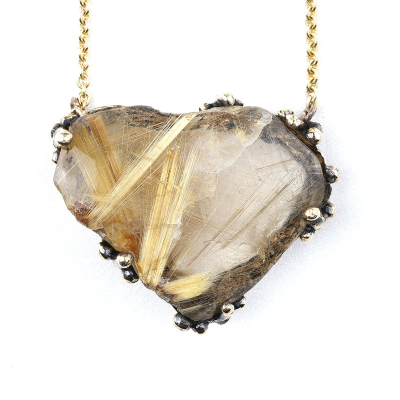 Rutilated Quartz Necklace - Unique Piece -