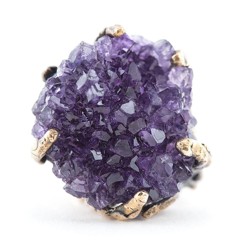 Amethyst Druzy Ring Crystal Healing jewelry