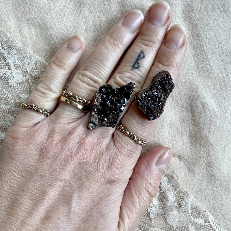 Druzy Garnet Ring - One of a Kind